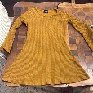 Angie Mustard Mini Dress 70s style size M